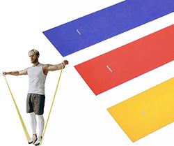Bande Elastiche Fitness Elastici con 3 Livelli di Resistenza Da 1.5 o 2 MT Professionali Esercizi Pilates Yoga Allenamento di Forza, Fisioterapia e Riabilitazione Ideali per Uomini e Donne (2.00 mt)