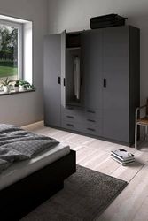 Dmora - Grande Garde-Robe Frances, Meubles de Chambre, Penderie de Plain-Pied, Placard à vêtements, 196x50 h200 cm, Gris