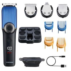 BarberBoss Rasoio 5 in 1 da uomo – Kit per la cura della barba e dei capelli senza fili, rasoio per peli del naso, tagliacapelli impermeabile, rasoio ricaricabile per uomo