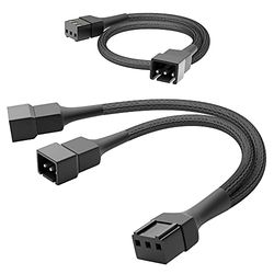 KabelDirekt – 3-pin ventilator verlengkabel 30 cm + 3-pin ventilator op 2 x 3-pin Y-kabel 15 cm