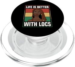 Life Is Better With Locs Black Girl Magic Pride PopSockets PopGrip per MagSafe