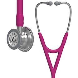 3M Littmann Cardiology IV Fonendoscopio Diagnóstico, Campana De Acabado Estándar, Vástago Y Auricular De Acero Inoxidable, Tubo Color Rosa, 69 cm