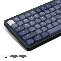 Womier Lot Complet de Touches PBT à Profil Bas, 144 Touches, Double Injection, pour Clavier mécanique 60%, 65%, 75%, 80%, 100%, Gris