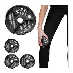 Relaxdays gel pack voor knie set van 4, warmte-koude kompressen, met uitsparing voor knieschijf, hot cold packs, zwart