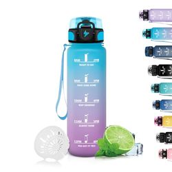 Grsta Drinkfles, waterfles voor kinderen, lekvrij, motiverende fles met motiverende slogan, drinkfles met filter voor jongens en meisjes, kunststof drinkfles 500 ml, voor school, kantoor, outdoor