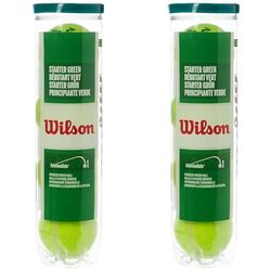 Wilson WRT137400 Palline da Tennis Starter Play Green, Tubo con 4 Palline, per Bambini e Ragazzi, Giallo (Confezione da 2)
