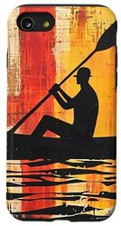 Retro Kayaking Silhouette Sunset Lake Life Case for iPhone SE (2020) / 7 / 8