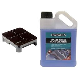 VangoVango Sizzle Single Induction Hob, Black, Medium & FENWICKS WASTE PIPE AND TANK CLEANER - 1 LITRE - 358185Fenwicks