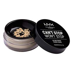 NYX Professional Makeup Poeder, Can´t Stop Won´t Stop Setting Powder, los fixeerpoeder, veganistische formule, matte afwerking, olieabsorberend, kleur: Licht Medium