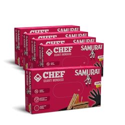 Samurai Chef Guantes negros para alimentos de nitrilo desechable no estériles (100 unidades, talla S) sin polvo y sin látex – Certificados para el contacto con los alimentos, excelente resistencia – 5