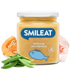 Smileat - Tarrito Ecológico de Verduras con Merluza, Ingredientes Naturales, Para Bebés a Partir de los 6 Meses - 230g