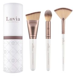 Set di pennelli per il trucco Luvia, Highlight & Contour Set, Set di pennelli per il viso, 3 pennelli cosmetici vegani, Pennelli per il make-up per sfumare, modellare e contornare