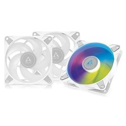 ARCTIC P12 PWM PST A-RGB (3 Stuk) - PC Fan, 120mm Fan, Ventilator, PWM behuizing ventilator geoptimaliseerd voor statische druk, Semi-passief: 200-2000 rpm (0 rpm