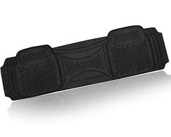 ZONETECH Heavy Duty Solid Black Rubber Floor Mat - Premium Quality Automotive Rear Universal 1 Piece Runner Mat- All Weather Protection-Perfect for Car, Truck and SUV