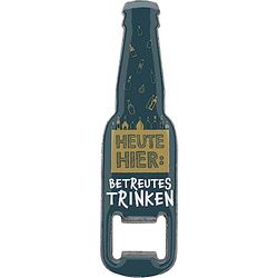 Gruss & CO 48600 Bottle Opener Motif Heute Hier : Betreutes Trinken | Funny Bottle Opener with Magnet | Men's Gift, Party Gift