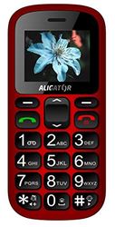ALIGATOR Telefon komórkowy dla seniorów AZA321RB z kolorowym wyświetlaczem 1,8", przyciskiem SOS i lokalizacją, kolor czerwono-czarny