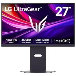LG UltraGear G8 Gaming Monitor 27G850A – 4K UHD Nano IPS 27 inch, Dual-Mode 240Hz / 480Hz, 1ms (GtG), AMD FreeSync Premium Pro, DisplayHDR 600, DP 2.1, HDMI 2.1, Black