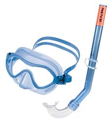 Seac Set Baia pakket voor kinderen 4-8 jaar, met duikmasker en snorkel, lichtblauw, junior