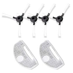 Dana Trading Pièces de rechange PUCRC25 et PUCRC26B - (4) brosses latérales rotatives (2) filtres pour poubelle - Pièces de rechange et kit d'accessoires pour aspirateur robot