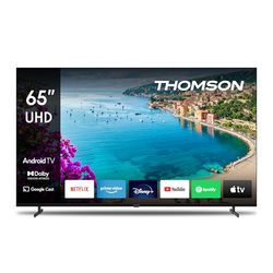 THOMSON 65 Inch (165 cm) 4K Ultra HD Smart Android TV, Google Assistant, Wi-Fi, Dolby Digital, Bluetooth, Triple-Tuner (Kabel/Satelliet/Antenne), HDMI, CI+, A+ Paneel – 65UA5S13
