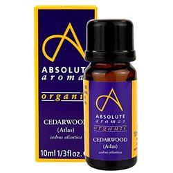 Absolute Aromas Huile Essentielle de Cèdre de l'Atlas 10 ml - Pure, Naturelle, Non Diluée, Sans Cruauté et Végétalienne - Pour l'Aromathérapie, les Diffuseurs et les Recettes de Beauté DIY