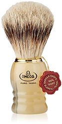 Omega 620 - Pennello da Barba in Puro Tasso Beige, 1 unità, 1