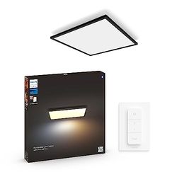 Philips Hue White Ambiance Aurelle, Plafoniera Smart Quadrata, Luce Bianca da Calda a Fredda, Dimmerabile, 39W, Nero
