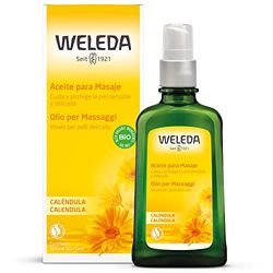 Weleda Olio per Massaggi alla Calendula, adatto a tutti i tipi di pelle anche quelle più delicate, con estratti di fiori di calendula bio e camomilla(1X100 ml)