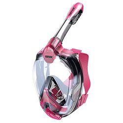 Seac Magica, Maschera Snorkeling Full Face Integrale Anti Appannamento con Morbido Facciale in 4 Taglie, Valvola di Spurgo e Snorkel Dry Top, rosa, JUNIOR