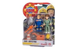 Simba 109252623 Brandweerman Sam dubbelpak V, 4-soort, met nieuwe uniformen, elk met 2 figuren, 1 dier en accessoires, beweegbaar, 7,5 cm, vanaf 3 jaar