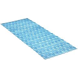 Tatay Tapete de banheira antiderrapante de PVC com ventosas, resistente ao mofo e microbicrómio, anti-bacteriano, design de peixes, azul. Medidas 97 x 36 cm
