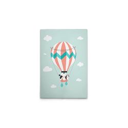 A.S. Création DD132527 - Stampa su tela con mongolfiera per cameretta dei bambini, motivo: panda – in verde, bianco, 50 x 75 cm