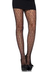 LEG AVENUE 9325 Decorated Lace Pantyhose, Black