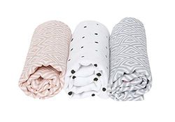 Motherhood Lot de 3 langes en mousseline certifié Öko-Tex Standard 100 100% coton naturel 70 x 80 cm Carrés abricot