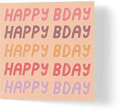 Wuzci "Happy Bday" Verjaardagskaart van Charlotte Bolton, 150 mm Lengte x 150 mm Breedte