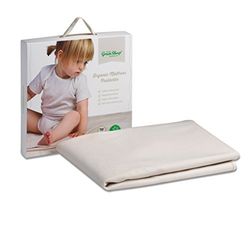 Il protettore per materasso per culla impermeabile e biologico della Little Green Sheep, morbido e assorbente, adatto solo per il lettino ovale Stokke Sleepi di dimensioni 70x120cm.