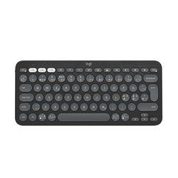 Logitech Pebble Keys 2 K380s, Multi-Device Bluetooth Wireless Keyboard with Customisable Shortcuts,Slim and Portable,Easy-Switch for Windows/macOS/iPadOS/Android/Chrome OS, QWERTY UK Layout, Graphite