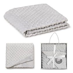 Interbaby - Manta bebé recém-nascido | manta de bebé 100% poliéster, veludo, macio, confortável, quente, manta de meses bebé 80 x 110 cm, unissexo, para berços, carrinhos | cinzento