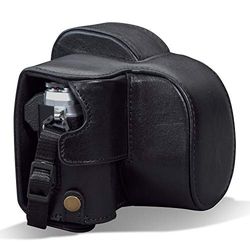 MegaGear MG1932 Ever Ready - Custodia in vera pelle compatibile con Olympus OM-D E-M10 Mark IV, colore: Nero