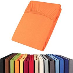 aqua-textil Viana spännlakan 90 x 200 – 100 x 200 cm orange spännlakan bomull