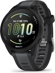 Garmin Forerunner 165, leichte GPS Smartwatch zum Laufen, mit AMOLED Touchscreen, Trainingsempfehlungen, Gesundheitsdaten, smarten Funktionen (Generalüberholt), Noir/Gris Ardoise