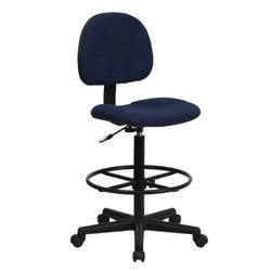 Flash Meubelen Drafting Stoel (Cilinders: 22.5''-27''H of 26''-30.5''H) Art Deco 60.96 x 55.88 x 25.4 cm Navy Blauw Patroon