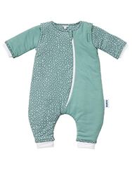 Gesslein 753211 Bubou babyslaapzak met pijpen en afneembare mouwen: temperatuurregulerende slaapzak voor het hele jaar, babymaat 110 cm, stippen petrol
