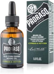 Proraso Olio Barba Cypress & Vetyver, 30ml, Olio da barba uomo nutriente dalla profumazione maschile, Ideale per barba folta e lunga, Made in Italy