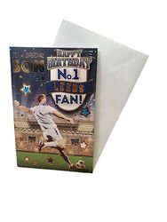 "Express Yourself" Birthday Card for No.1 Leeds Fan Son - Includes Envelope - Football Fan Birthday Card for Son