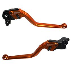 ACCOSSATO Paire de Leviers Orange pour Husqvarna 701 Supermoto/Enduro de 2017 à 2020 (CC 700)