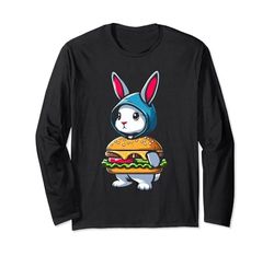 Hamburger Bunny Hamburguesa Conejo Comida rápida Manga Larga