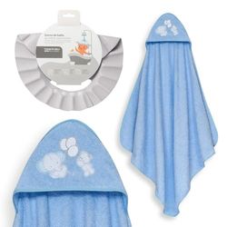 Interbaby - Mantello da bagno per bambini + cappello regolabile | Asciugamano con cappuccio 100% cotone unisex | morbido, asciugatura rapida | Ideale per neonati, neonati e bambini piccoli | Design