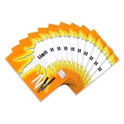 Limit Quaderno A4, 16 fogli, 26 righe a quadretti con margine, confezione da 10, colore: arancione