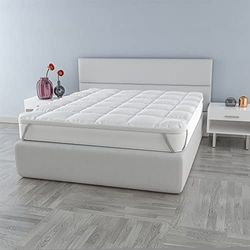 Topper “Plus” Acolchado con elástico, Blanco, 160 x 195 cm